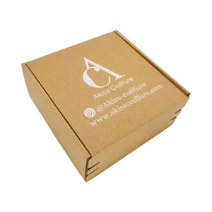 Custom Print Recycled Materials Embossing Corrugated Kraft Paper Zipper Mailer Boxes with Tear Strip for Cosmetic Shipping