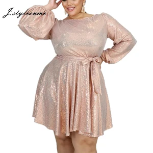 2020 Sprinkle Flare Plus Size Dress Sequin Dresses Women Lady Elegant