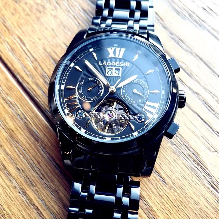 Best Selling Product Black Watch Unique Fashion Men Luxury Supplier Wholesale Factory Automatic Mechanical Watch