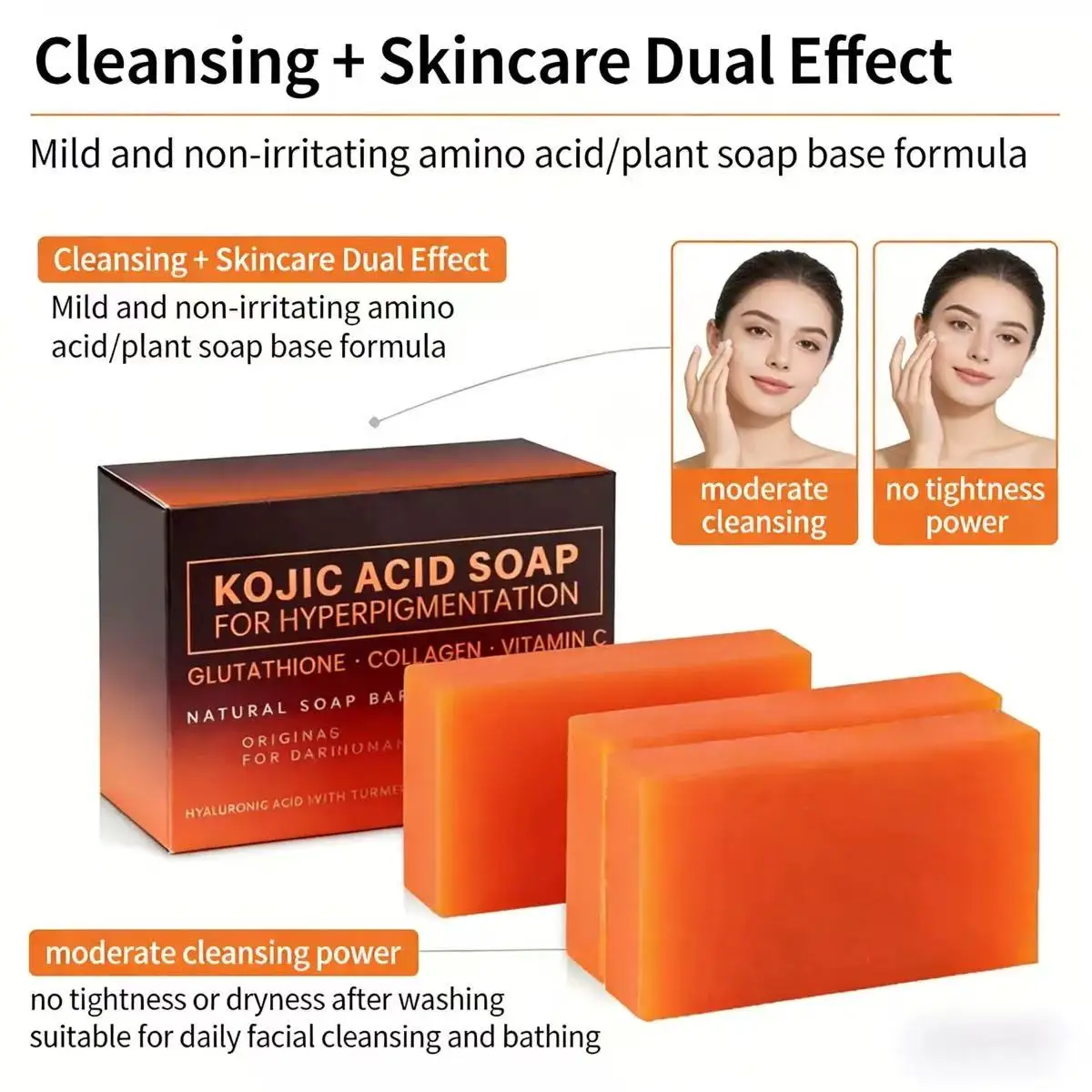 New Kojic Acid Soap Wholesale Kojic Acid Turmeric Collagen Soap Handmade  Whitening Bars with Tumeric Original Kojic Acid Soap