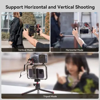 SmallRig Universal Phone Cage Smartphone Video Rig Kit with Handles Vlogging Case Stabilizer for Videomaker 2791B+2772*2 detail image