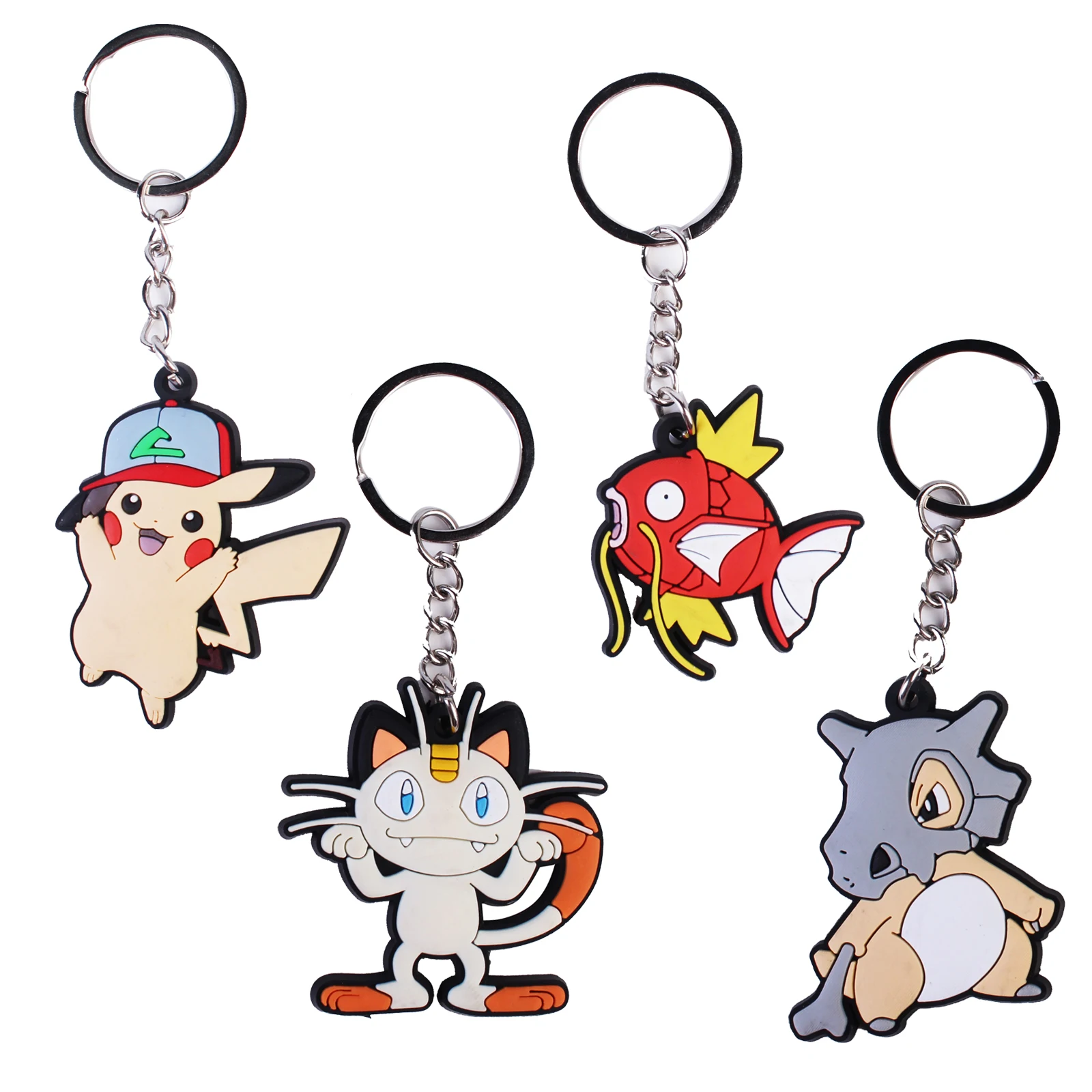 Wholesale 2023 New Cute 2d Soft Pvc Rubber Key Chains Custom Anime Keychains Pikachu Plastic Key 