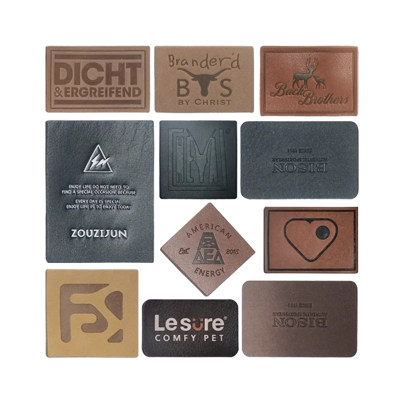 Customize Embossed Leather Patches Sew on Clothing Neck Shirt Logo Tag Jeans Self Adhesive Label Women Bags Handbags