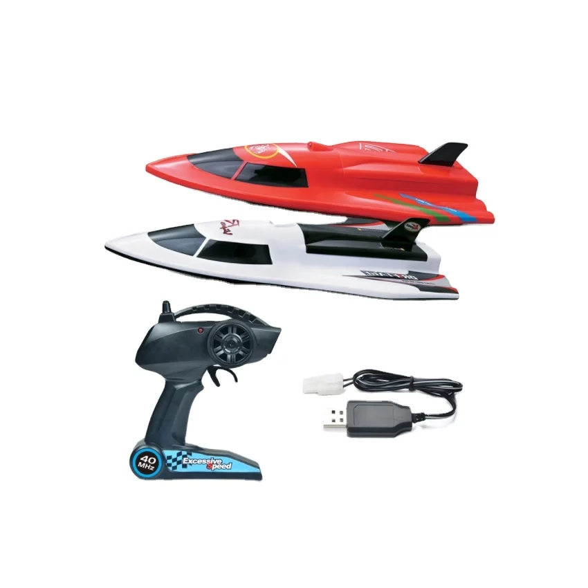 Bateau Télécommandé Exost Rocketwave Rouge - 2,4Ghz 5km/h - Enfant 5-10 Ans - Batterie USB Rechargeable