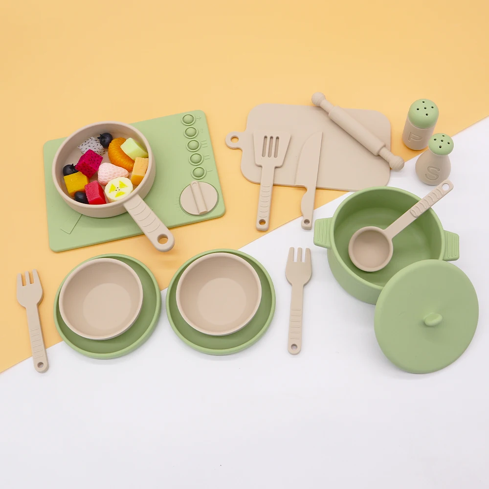 Factory BPA Free Montessori Mini Cooking Pretend Play Baby Kitchen Set Toys for Kids