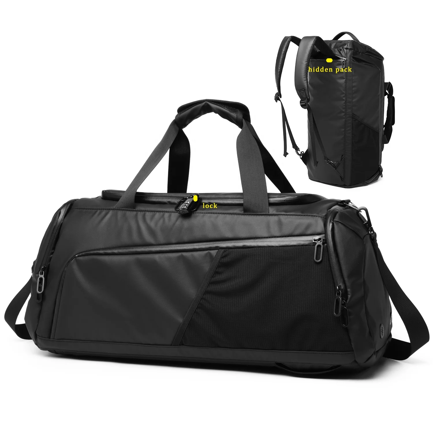 Large Capacity Travel Duffel Bag Antitheft With Lock Travel Overnight Handbag For Men