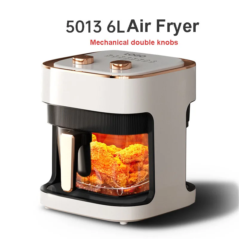 Household Multi-function 6L Mechanical Touchscreen Knob Visual Smart air Fryer