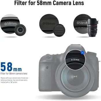 NEEWER 58mm Double Sided 30 Layer Nano Coatings Fixed ND Filter Kit ND1000 ND64 ND8 ND4 Neutral Density Filter Set detail image