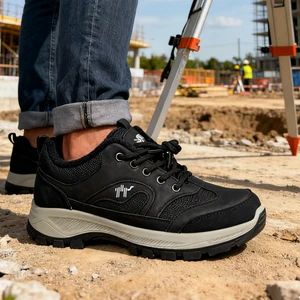 Ultra-Light Summer Men'S Shoes Comfortable Breathable Mesh Lining Shoes Casual Adjustable Lace-up Construction Site Sport Shoes