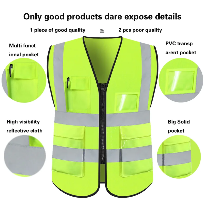 Mingrui Factory Wholesale Custom Logo Worker Reflective Safety Vest Ce
