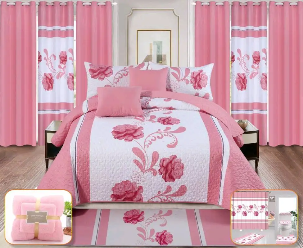 Luxury Customized Wholesale Sheet Set With Curtains 3d Printed