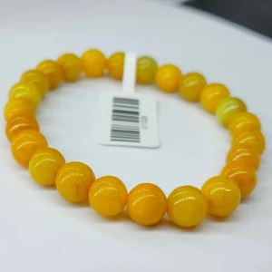 Hot Selling Men's and Women's Natural Yellow Dragon Jade Bracelet Healing Stone Bead Bracelet