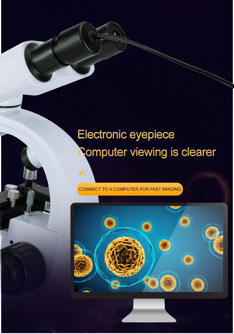 HD LED Light Binocular Microscopes for Lab & Education