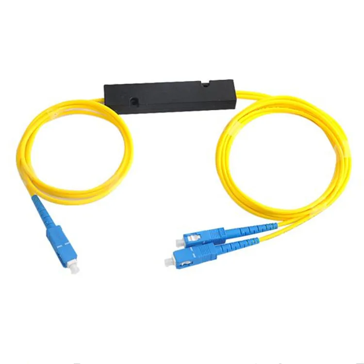 High quality FTTH solution optical fiber 1x2 FBT splitter coupler or 2 way PLC splitters 1x2 fiber optic splitter