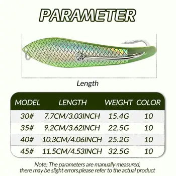 CHEERY New Stainless Steel Trolling Fishing Lure Single Hook Metal Drone Spoon Live Bait for Saltwater Fish Fish Scale Design – Metal Jig – view 4