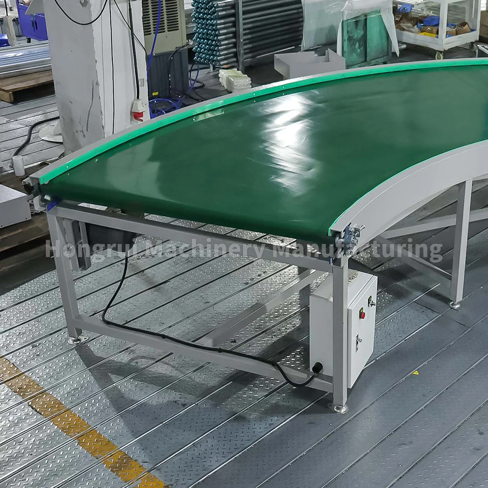 A super large curved belt conveyor suitable for sheet metal conveying produced in Foshan, China