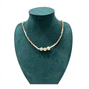 YB Vintage Blade Ball Crystal Chains Unisex Ins Niche Simple Oval Water Drop Pendant Zinc Alloy Imitation Pearl Jade Buddhist