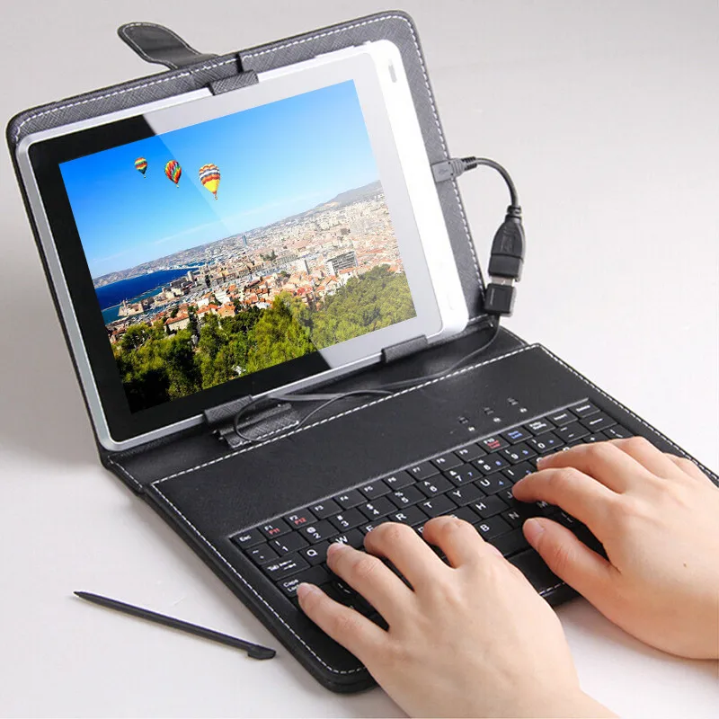 Новый завод GreatAsia оптовая продажа низкая цена кожаные чехлы для планшетов с диагональю 10 1 дюйма и подставкой ноутбуков проводной