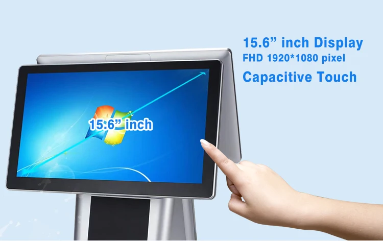 15.6 Inch Dual Screen Cash Register Machine Windows/android All In One ...
