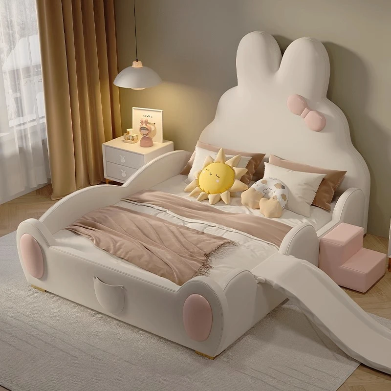 Modern Bunny Children Bed with Slide - Full Size Rabbit Beds for Kids ...