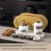 White green mountain bird+yellow oval bag