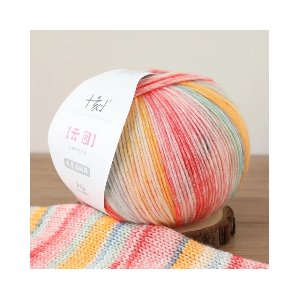 High Tenacity Design Handmade Gradient Colour Cake Yarn Soft Crochet Yarns