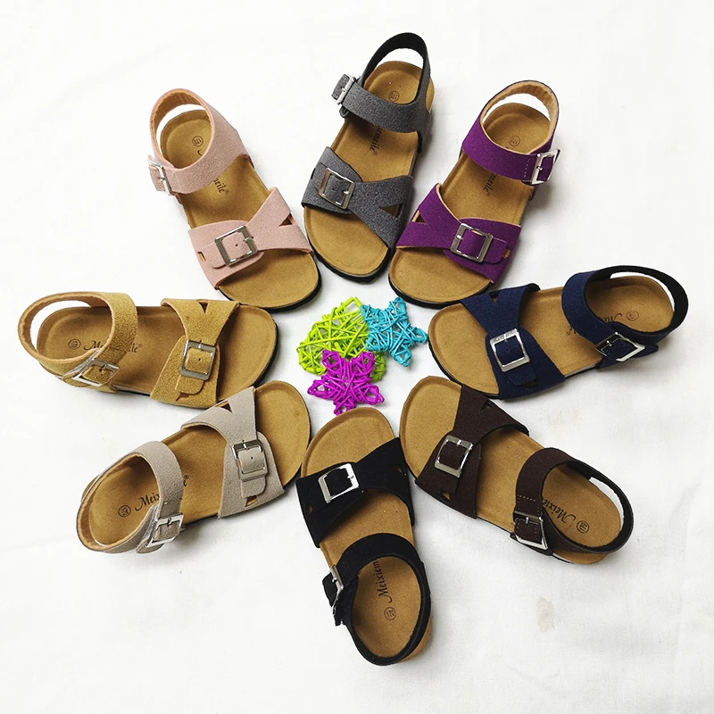 Летние однотонные детские сандалии RTS с био-пробковой подошвой и Регулируемыми пряжками для маленьких мальчиков