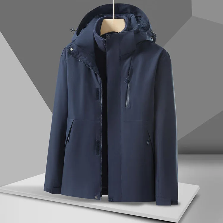 2024 New Design High Quality Men's Mountain Jacket Winter Warm Hooded Rain Jacket Waterproof Coat Pl