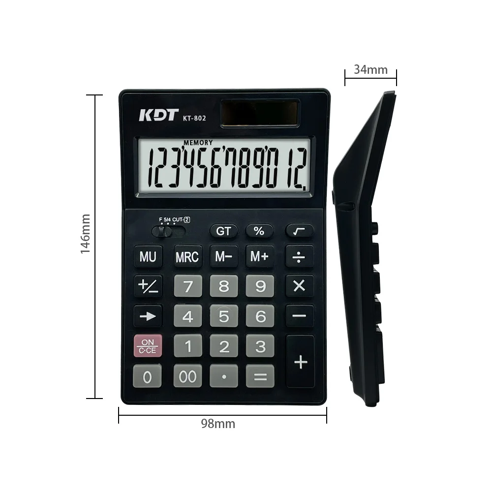 Favorable Office Stationery Pocket Electronic Customcalculator Dual Power 12 Digit Display Big Button for Business for School