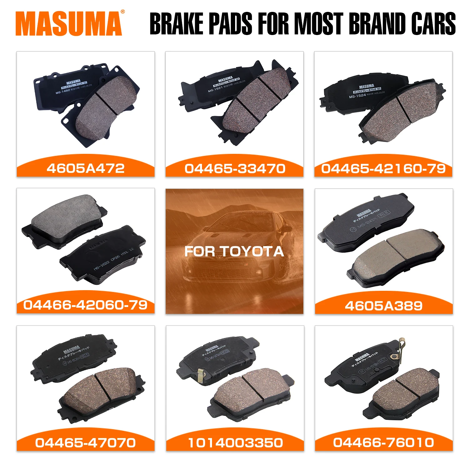 【MASAKING】※フォロー割 MS-0104 MASUMA OEM 410609192R Brake Pads for Toyota & Nissan
