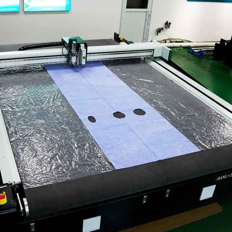 AOL Ultrasonic Driven Rotary Knife Auto Leather Garment Computer Controlled Pvc Fabric Cutter Machines Cnc Table Cutting Machine