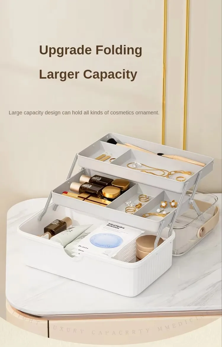 Modern Design Luxurious Desktop Makeup Organizer Storage Box Acrylic Cosmetic Storage Box manufacture
