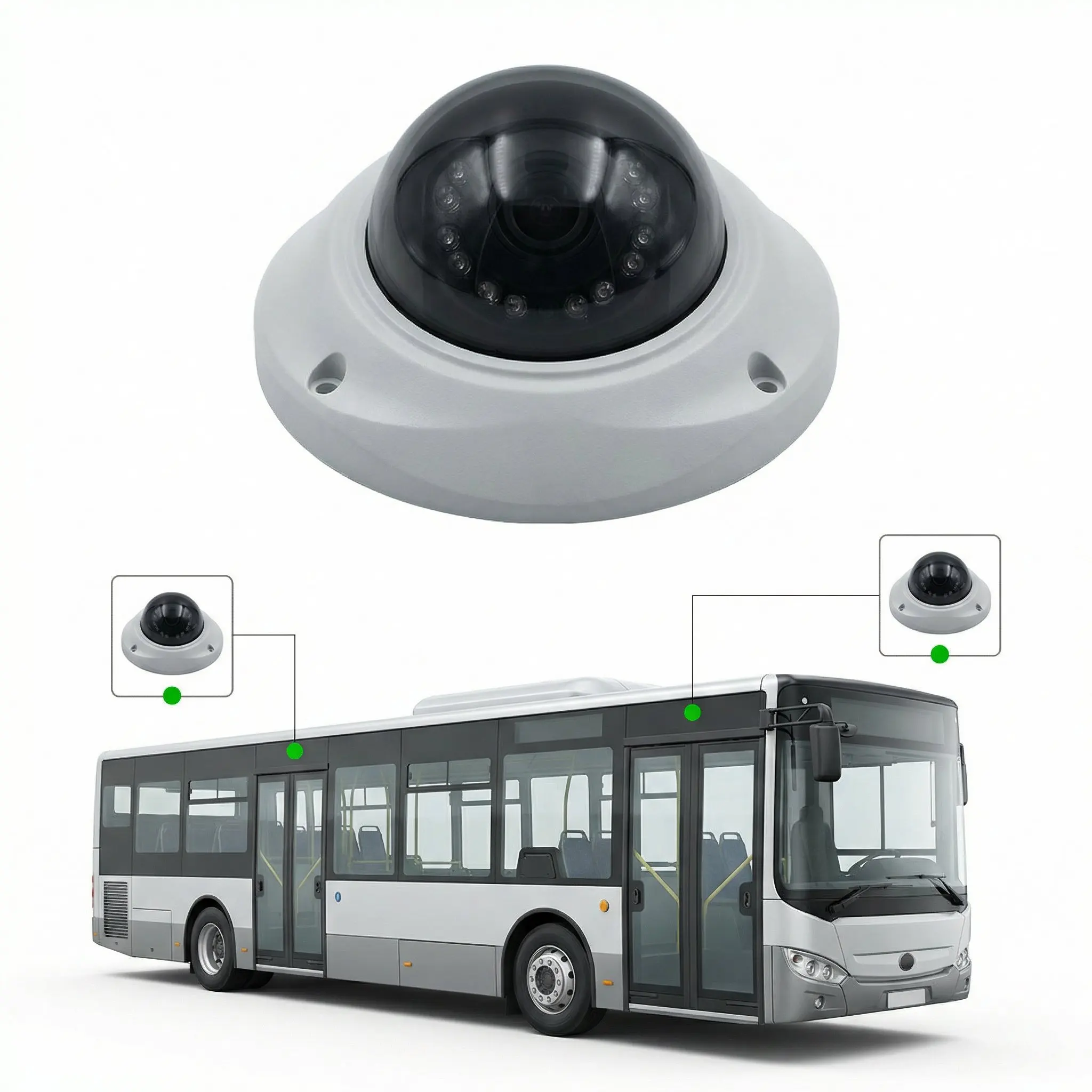 Hot Sale T-WIN CF04 2MP POE H.265 Front Car Dome Camera Indoor/Outdoor Use Infrared LED Night Vision Mini Audio Bus/Elevator