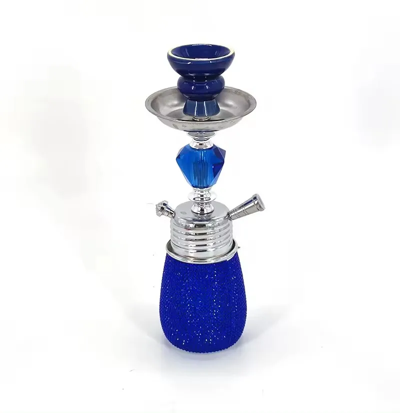 Customizable Logo Mixed Color Small Size Diamond Hookah Set Stainless Steel Huka Sheesha with Crystal New Shisha