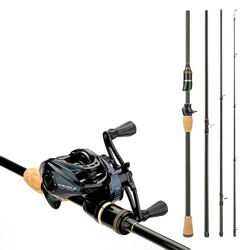 Alpha Ultra Light Carbon Travel Fishing Rod 4pcs Cork Hands Casting Fishing  Rods for Foldable Backpacker Kit