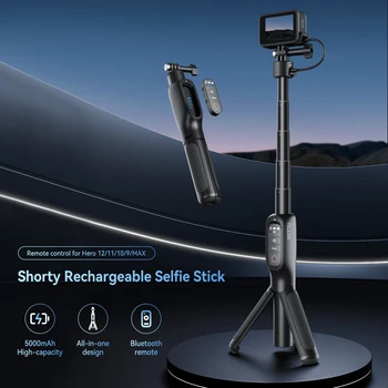 TELESIN Action Camera Accessories for Go Pro Hero12 11 10 9 Max 5000mAh Rechargeable Tripod Remote Control Selfie Stick detail image