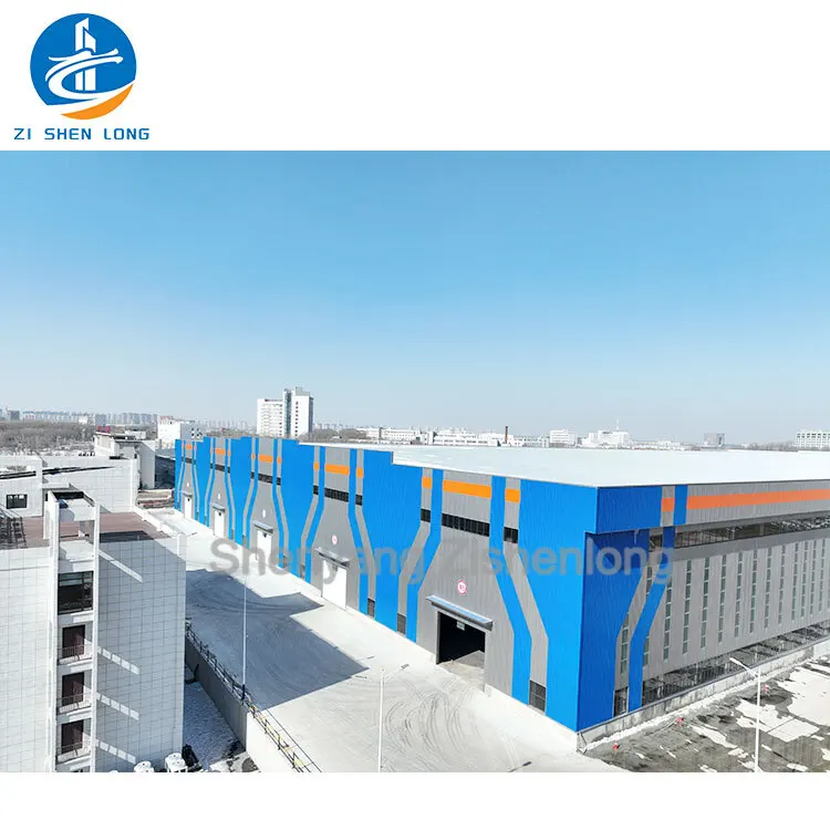 Prefabricated Modular Industry Iron Steel Structure Fabrication Structural Hangar Warehouse Building for Workshop
