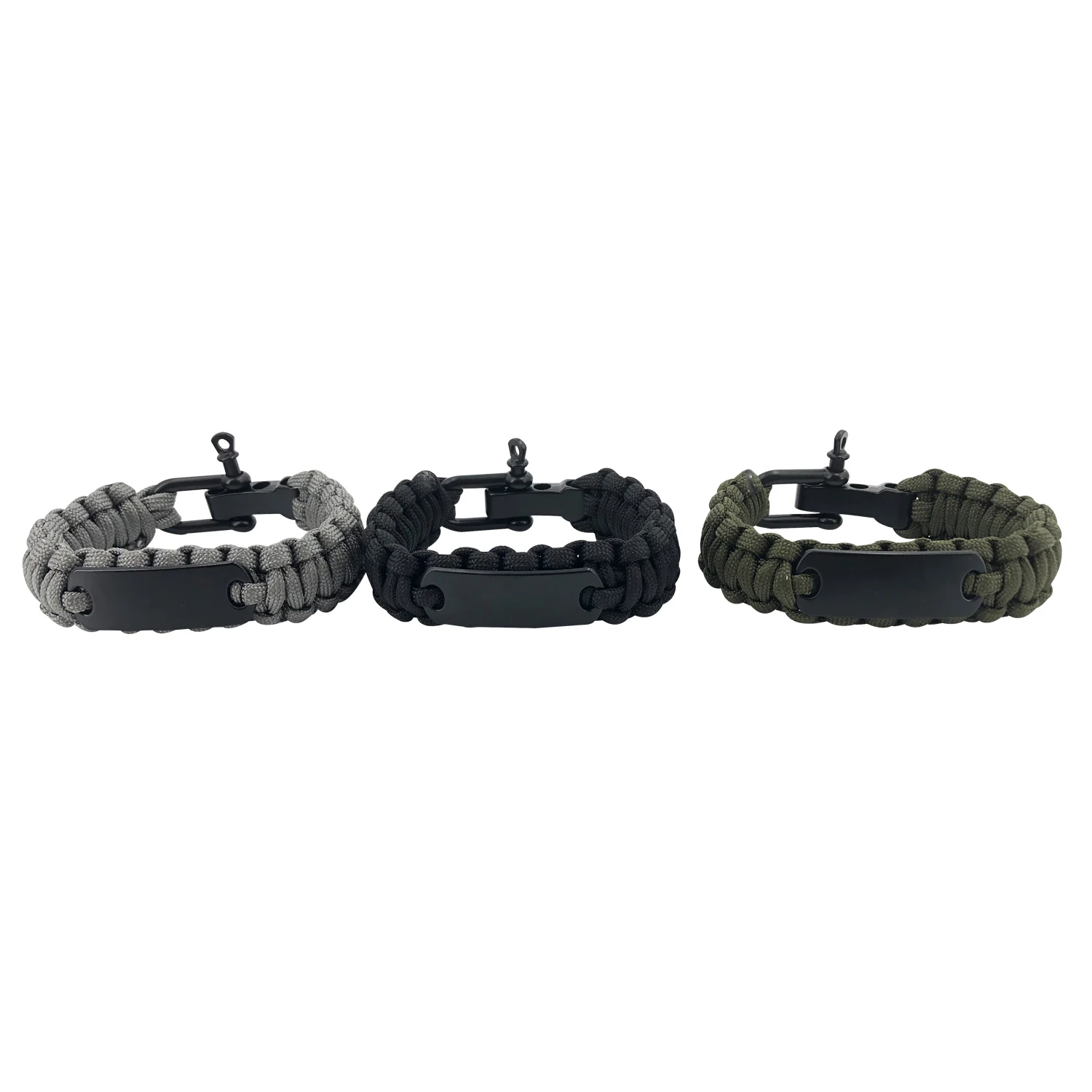 Custom Color Survival Paracord Bracelet Custom logo Charm Bracelet with Adjustable Buckle