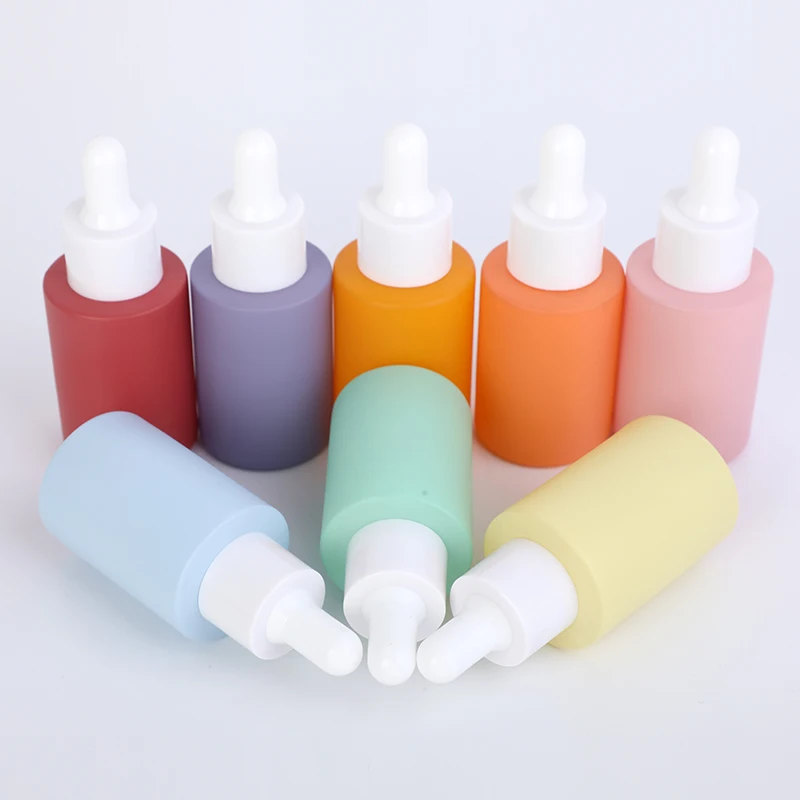 Eco Friendly Glass Dropper Bottle Write Black New Cosmetic Matte Color Cosmetic Serum Bottle Skin Care Oil Bottle 1oz 30ml