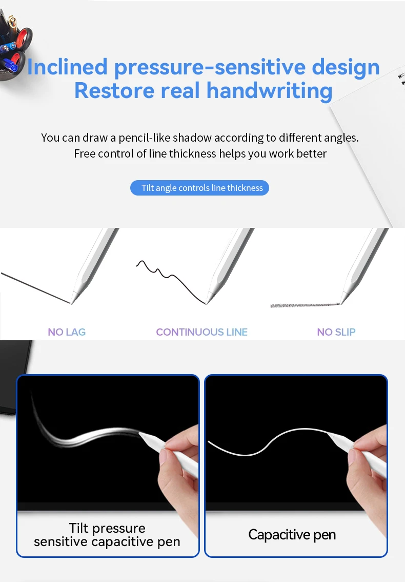 2 in 1 Universal Touch Screen Smart Pen Active Capacitive Stylus I Pen for Android apple Tablet Stylus