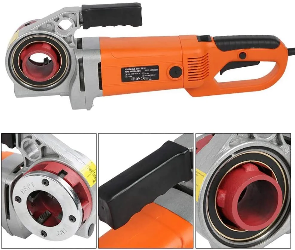 1/2" To 2" Portable Handheld Electric Pipe Threader 6 Dies Pipe