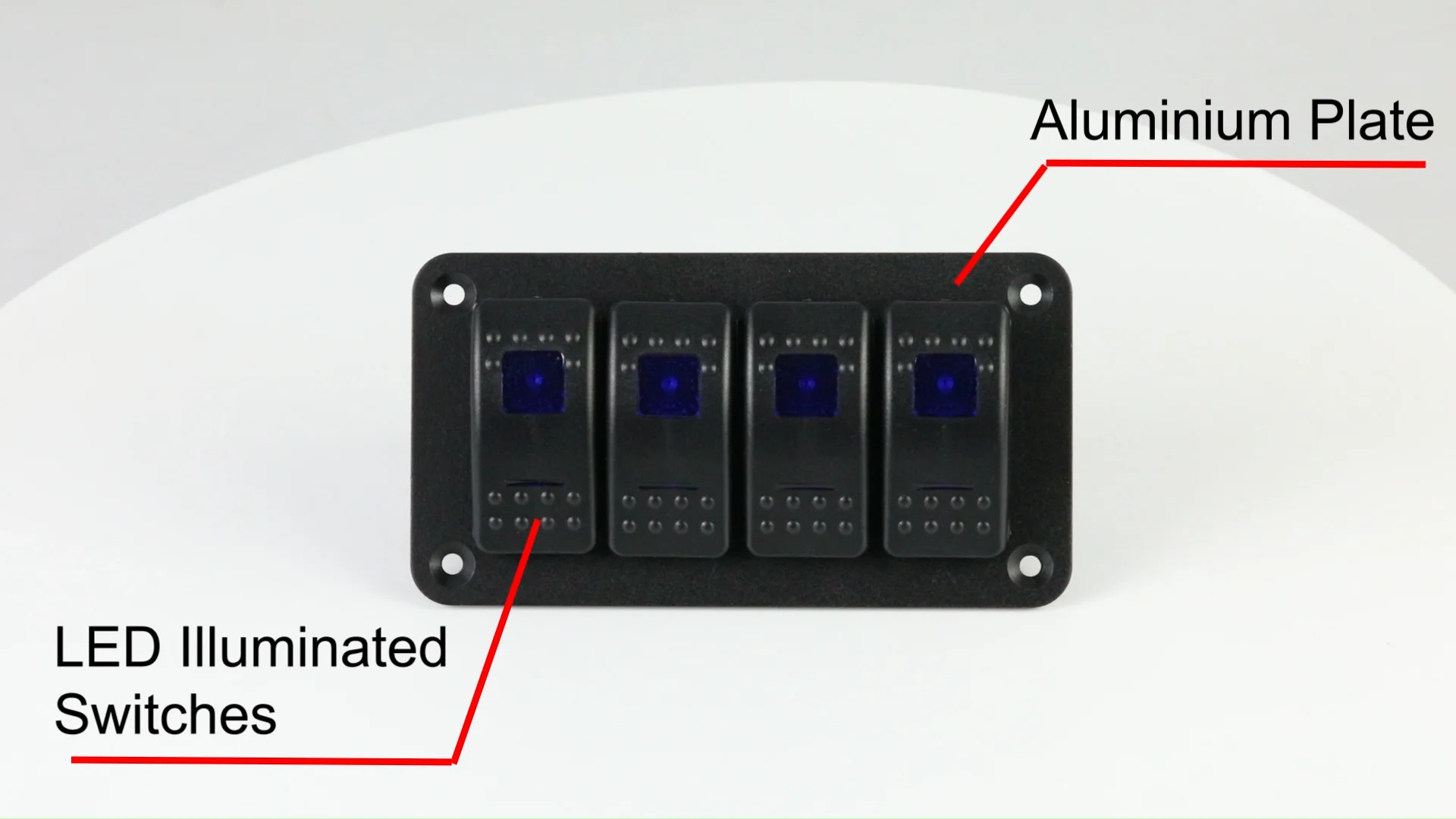 4 Gang Switch Panel Aluminum Rocker Switch Panel Led Light Bar Boat