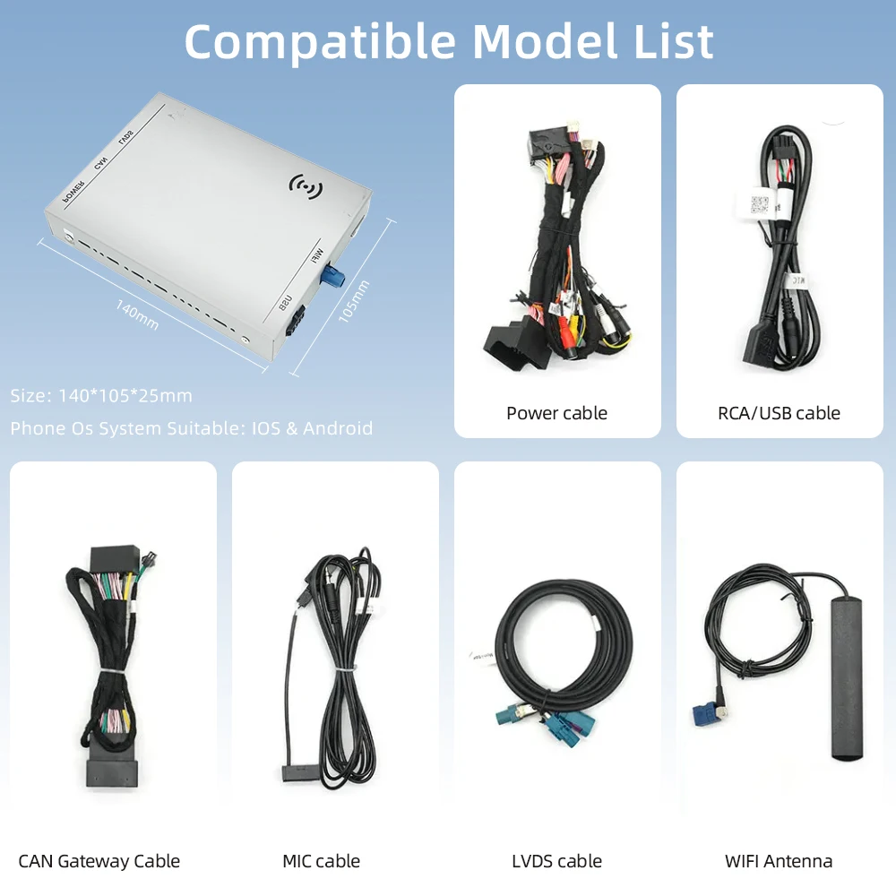 Car Retrofit Front and Rear Camera Interface Android Auto System for Audi A4 B8 AMI MMI for Apple CarPlay