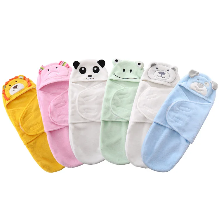 Flannel Baby Blanket with Colorful Animals Unisex