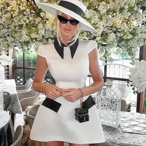 Dropshipping New Women's Clothing Women Casual Dresses Temperament Waist Short Sleeve a Line Ladies Mini Dress