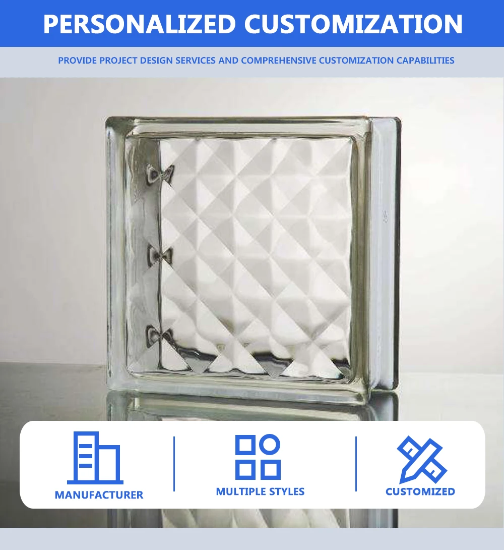 Modern Garden Brick Decorative Lighted Hollow Glass Block