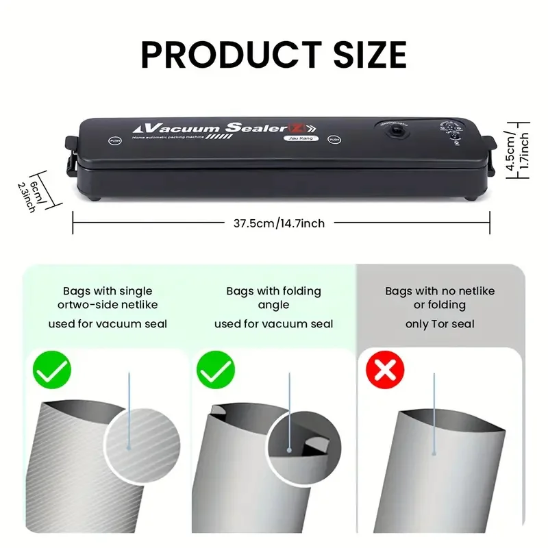 Automatic Air Sealing System Automatic Suction Vacuum Food Sealers Multifunction Mini Food Vacuum Sealer Machine for Kitchen