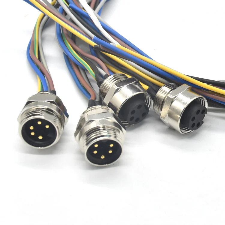 IP67 Waterproof 5-Pin Male Female Connector 5/8-Inch Alloy Brass Material Copper Power for Aerospace