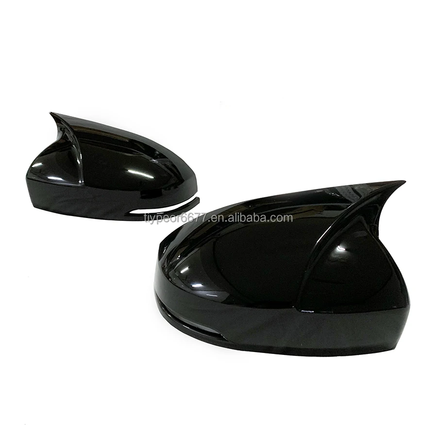 product wing mirror cap covers with light gap for honda fit 2014   2018  glossy black one pair exterior accessories body kits-6