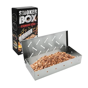 Barbecue Grilling Accessories 430 Stainless Steel Wood Chip Smoker Box For Smoking Meat